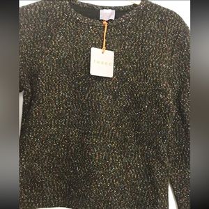 Tweed Clothing Speckled Knit Top Sweater Brown Multicolored Medium NWT Long